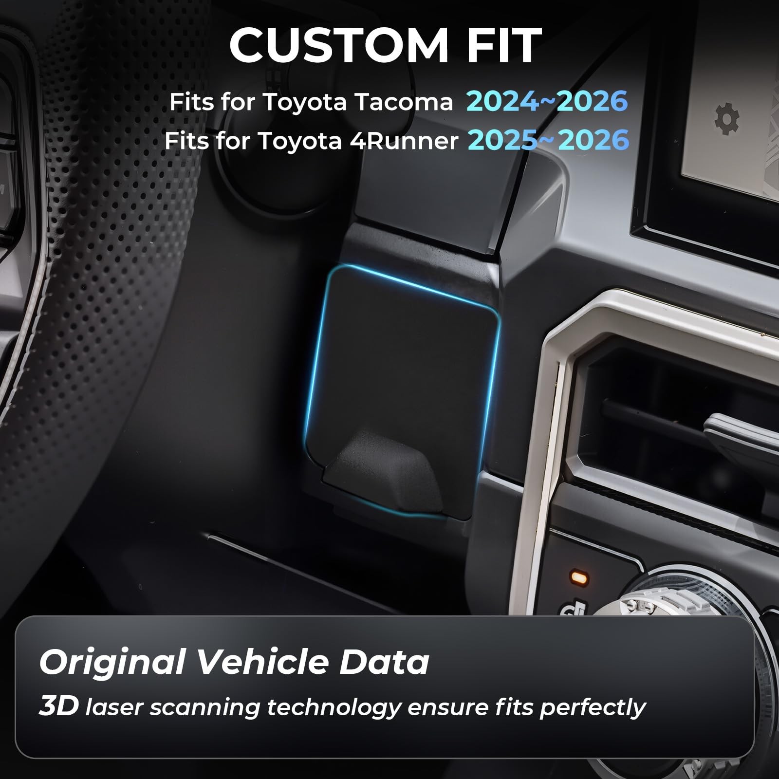 "Center Console Organizer Tray for Toyota Tacoma 20242026 & 4Runner 20252026"