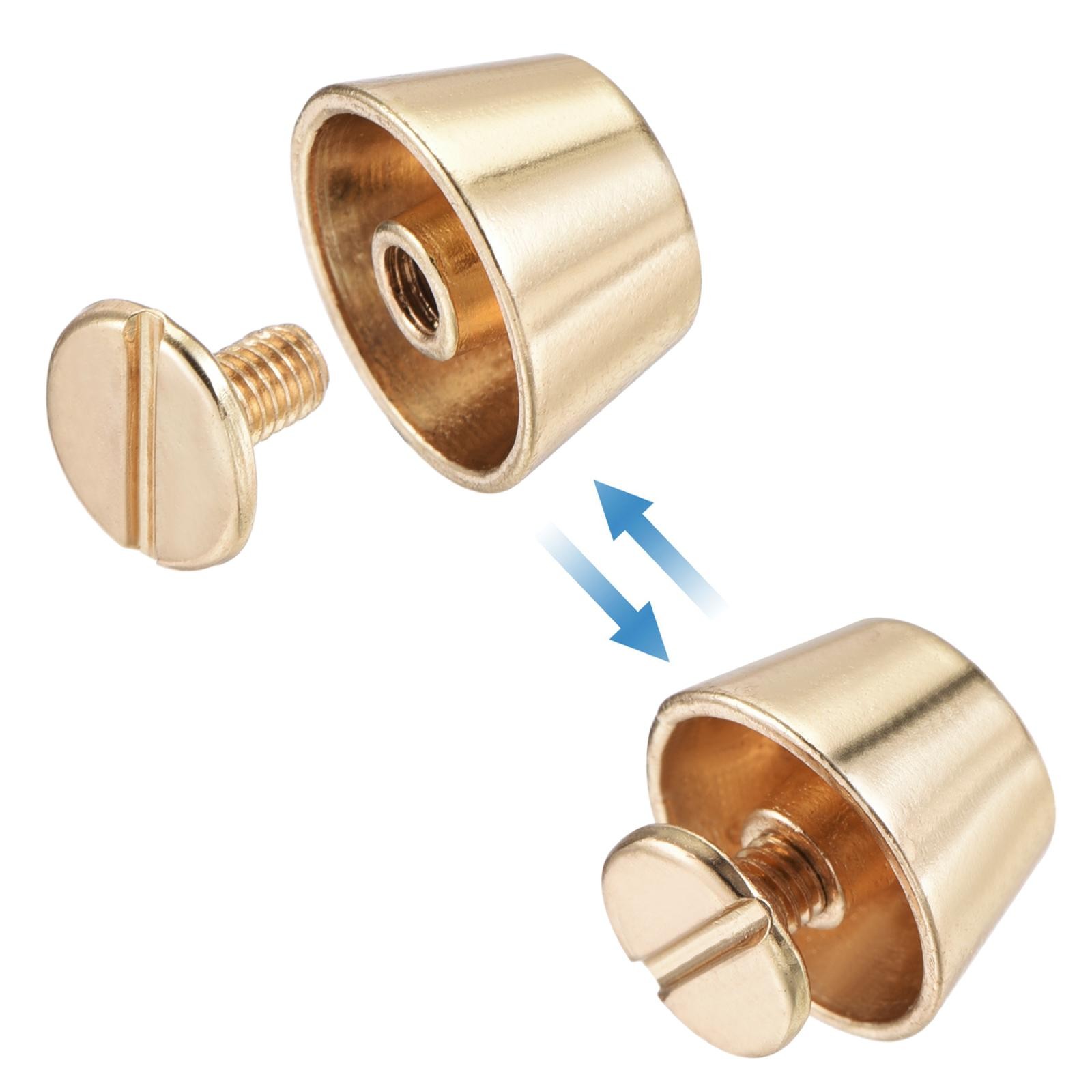 12x7mm Rivet Studs Screw Back Flat Cable Feet Stud Gold Tip 4pcs