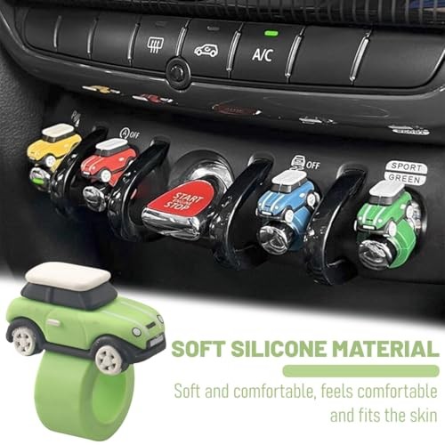 HZEL Car Engine Start Stop Button Cover, Vehnicle Model Push to Lime Green