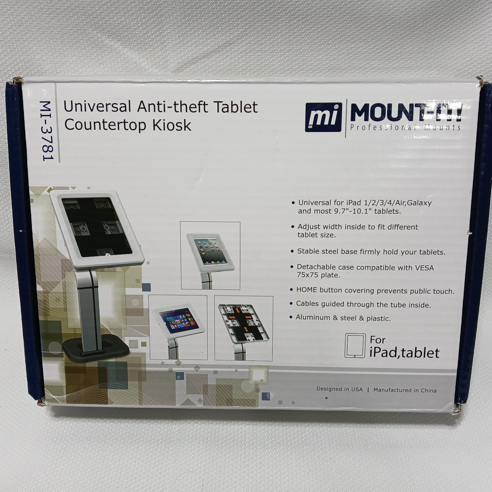 Mount-It Anti-Theft Tablet Kiosk for iPad, iPad Air, Galaxy 9.7"-10.1" Tablets