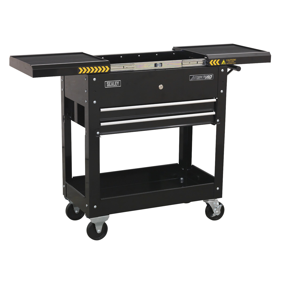 Sealey Mobile Tool & Parts Trolley With Lockable Sliding Top - Black AP705MB