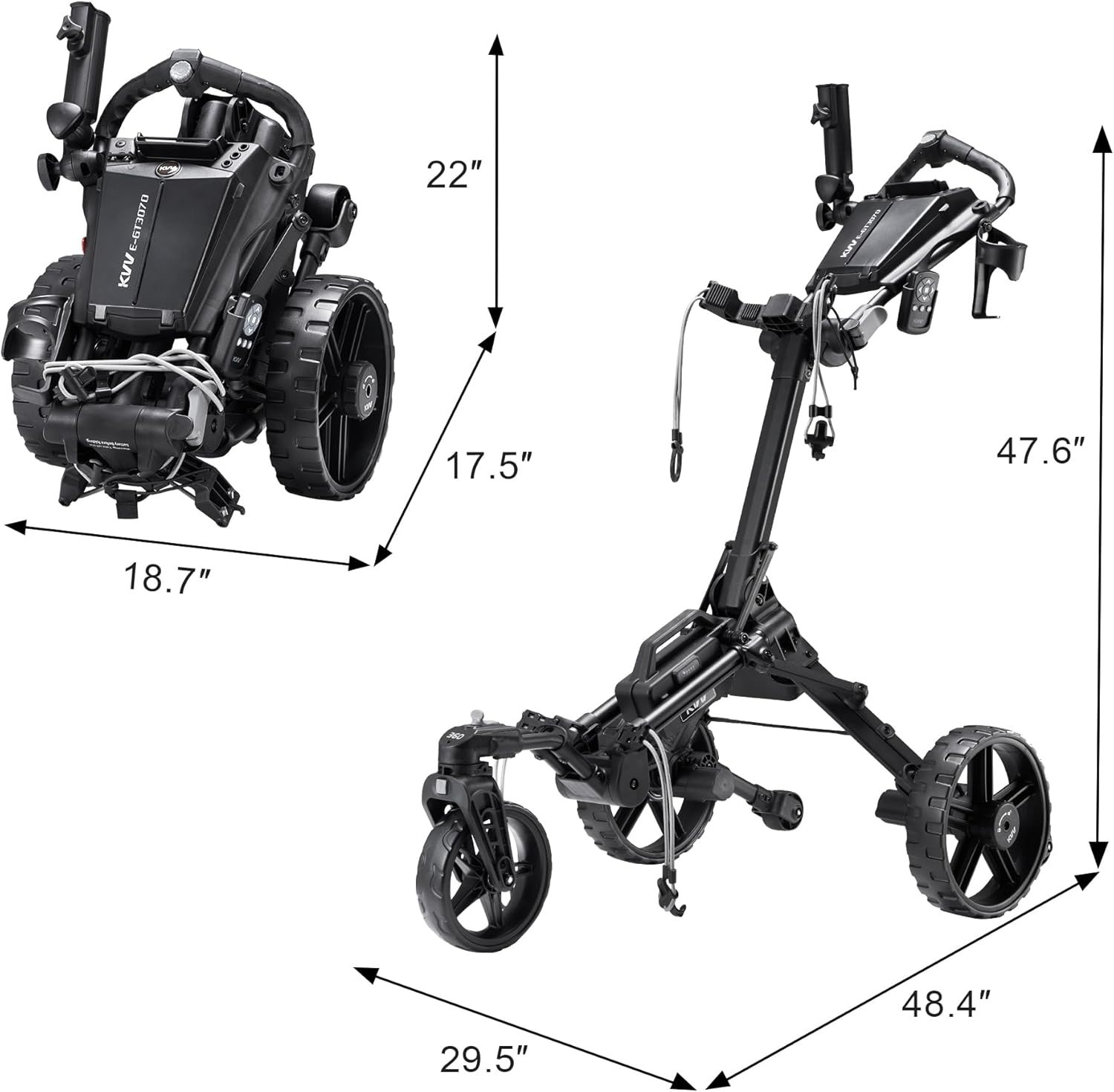 KVV Electric Golf Push Cart with Remote Control, USED
