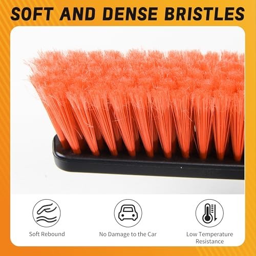 45" Extendable Snow Brush & Ice Scraper for Car Windshield, 360° Pivot Head, Sil