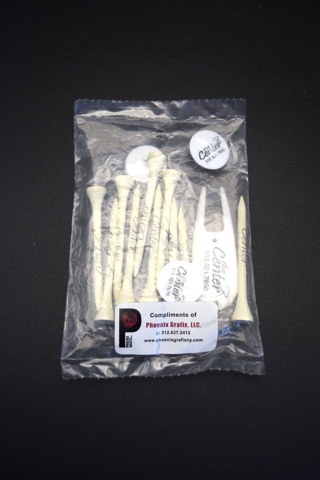 Golf Tee Set Printed "The Center" 13 pcs
