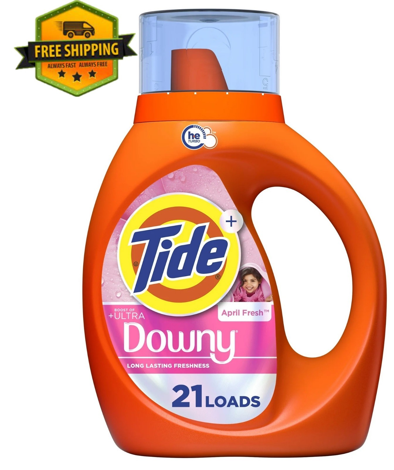 Tide Plus Ultra Downy Liquid Laundry Detergent, April Fresh, 30 fl oz, 21 Loads