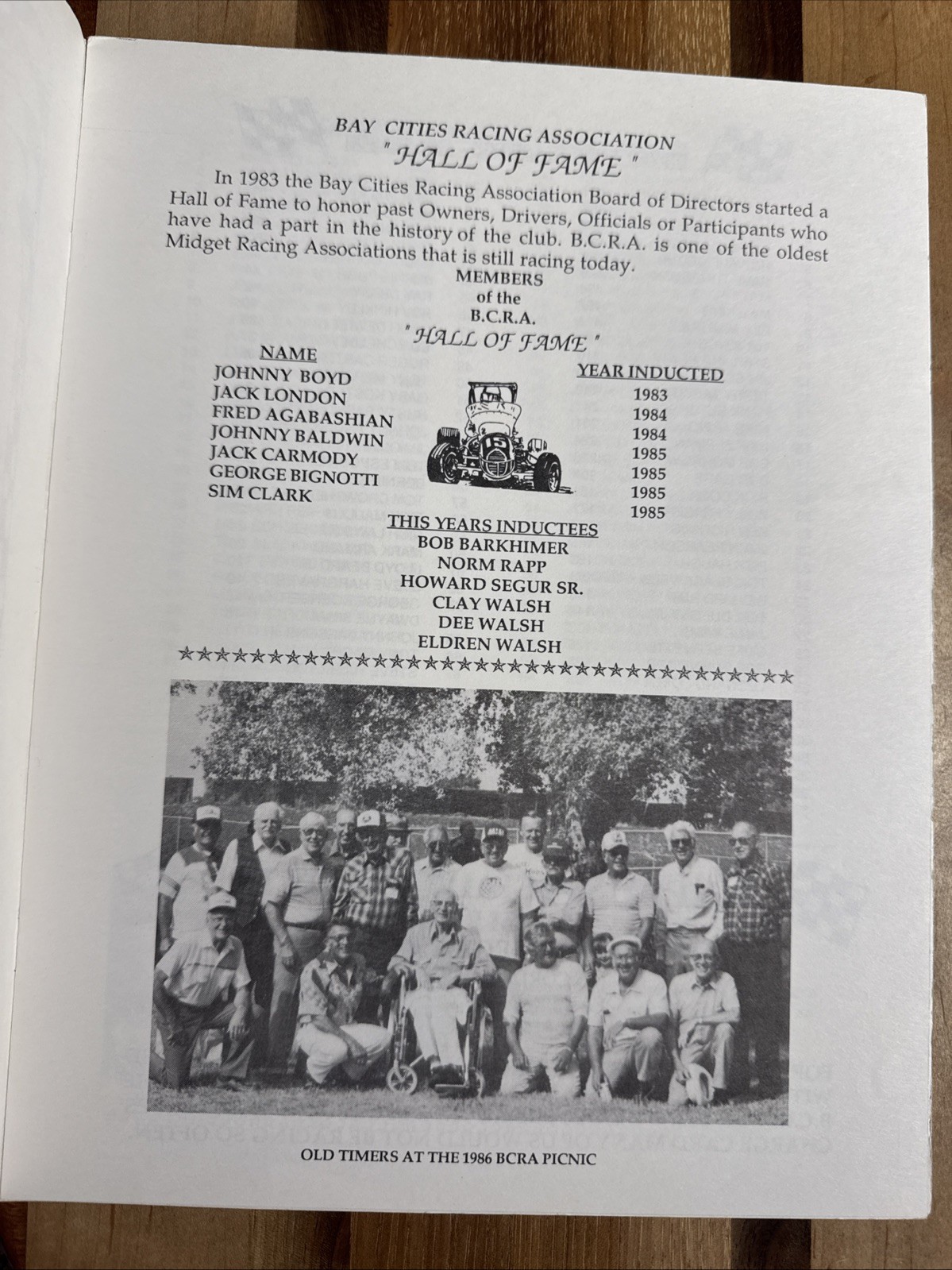 1987 BCRA Bay Cities Racing Association Awards Banquet Program