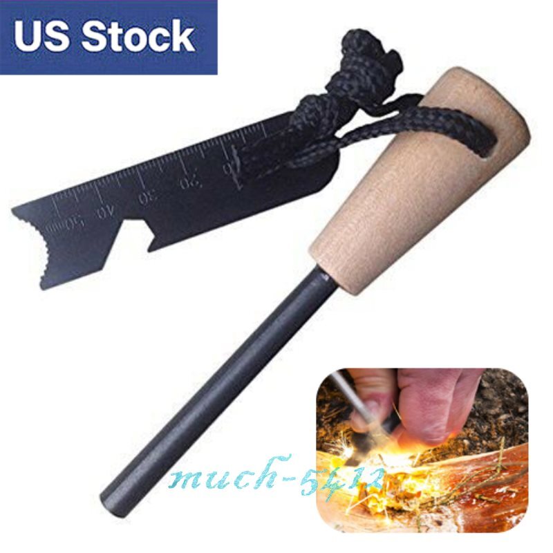 Fire Starter Flint Steel Striker Outdoor Survival Kit Ferro Rod Camping Tool