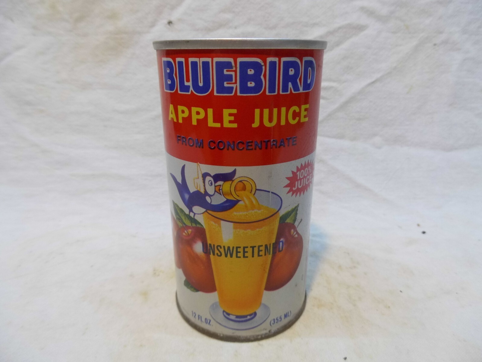 BLUEBIRD APPLE JUICE CAN~SOUTHERN FRUIT DIST.,ORLANDO,FL #226