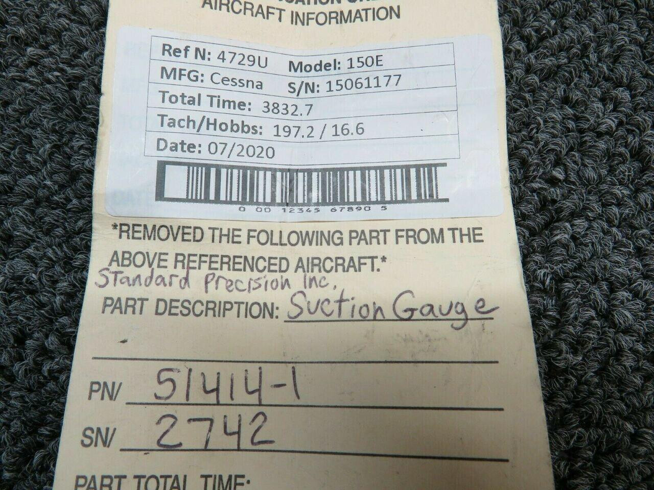 51414-1 Standard Precision Inc. Suction Indicator