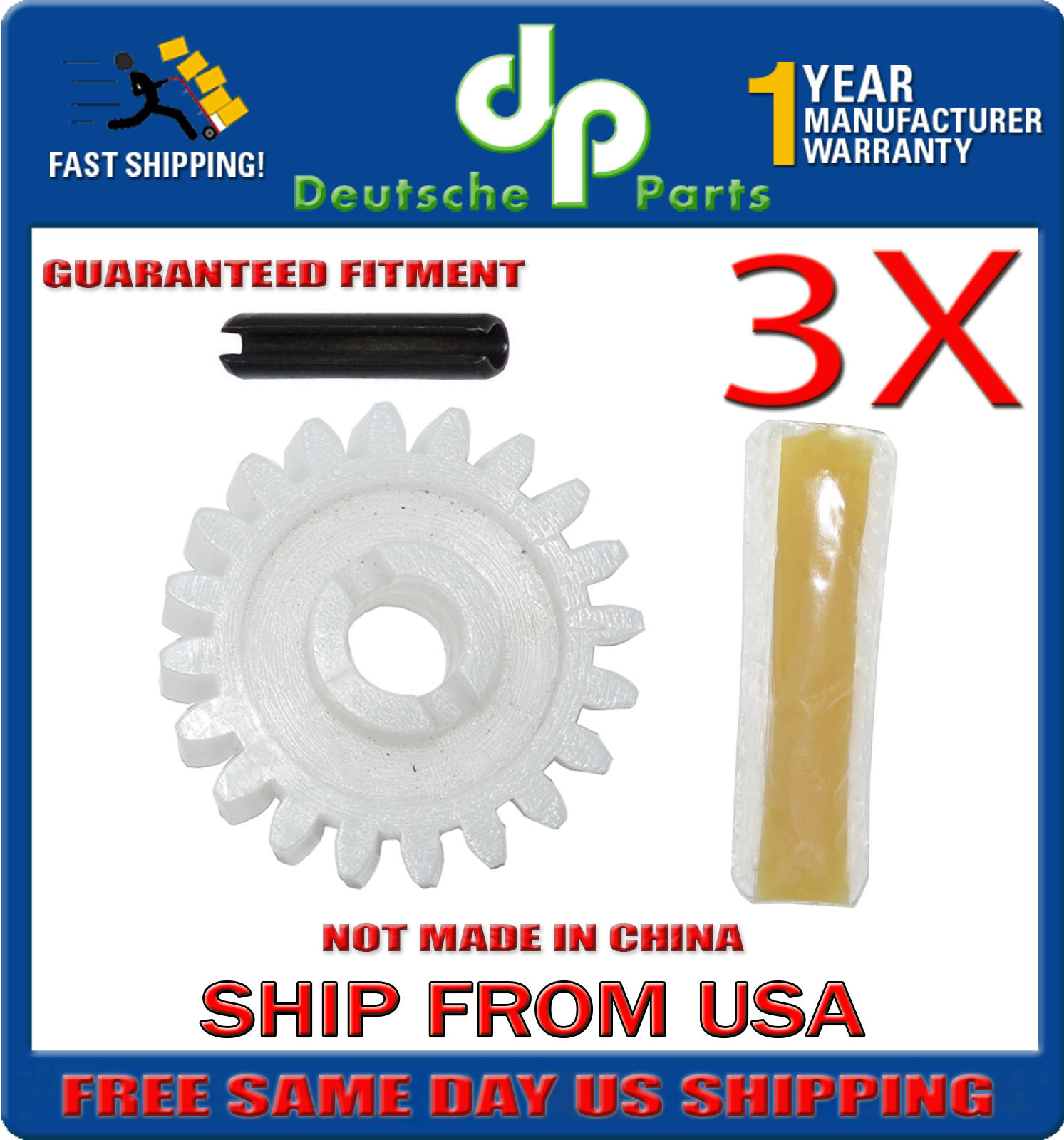 3 x Garage Door Replacement Parts Gear Linear Moore-O-Matic XX133 XX333 XX350