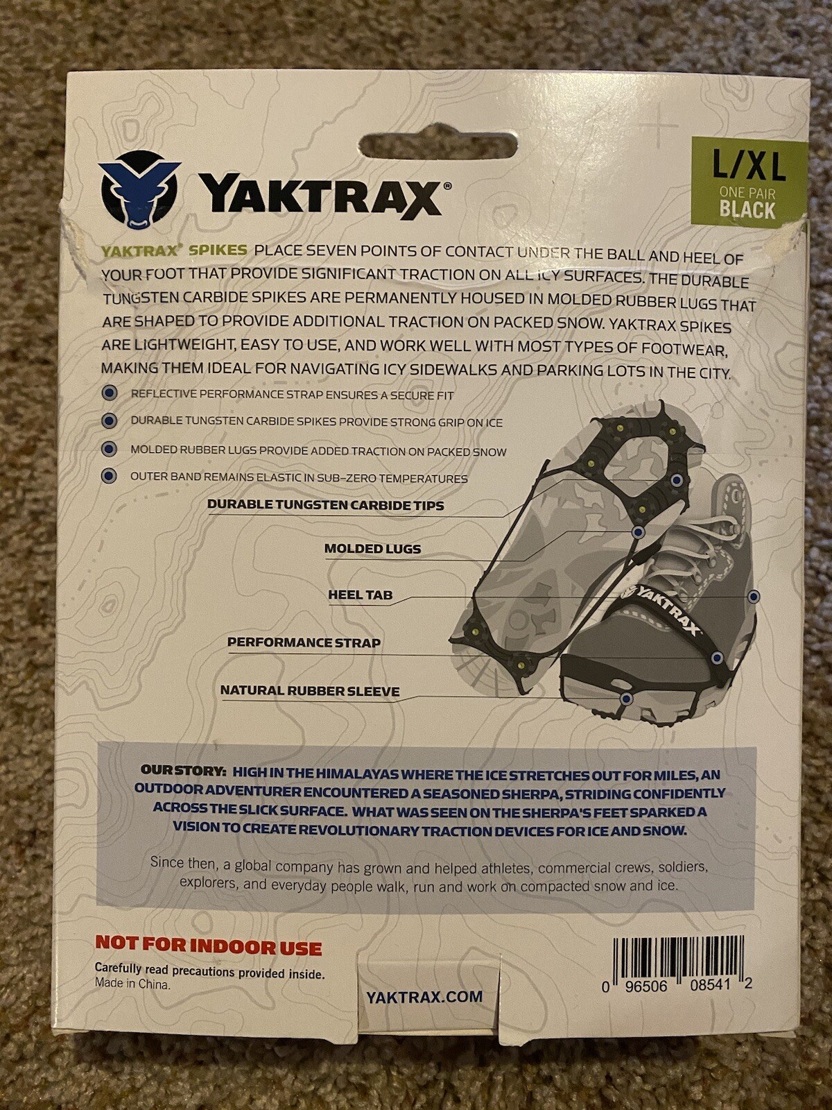 New In Box Yaktrax Spikes L - XL