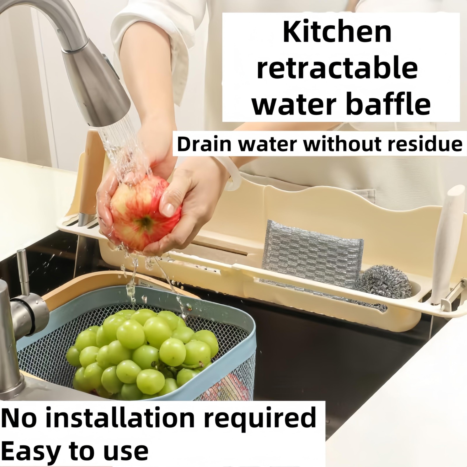 Sink Splash Guard,Adjustable Silicone Sink Protectors for Kitchen Sink. High ...