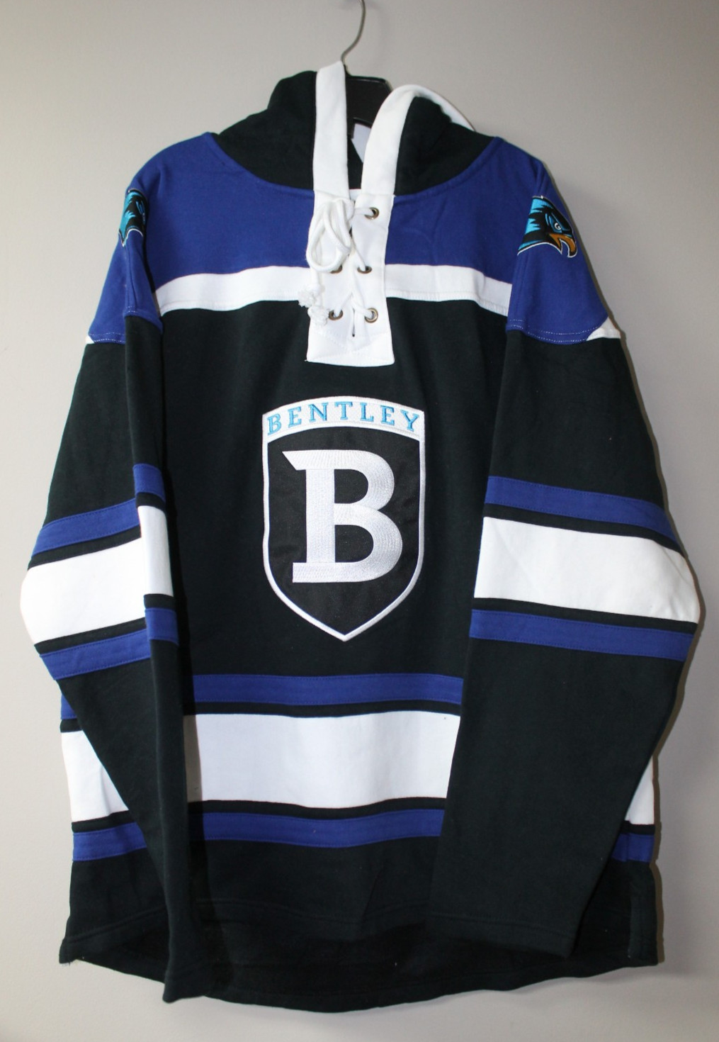 New NCAA Bentley Falcons Lacer jersey style mid weight cotton hoodie men L