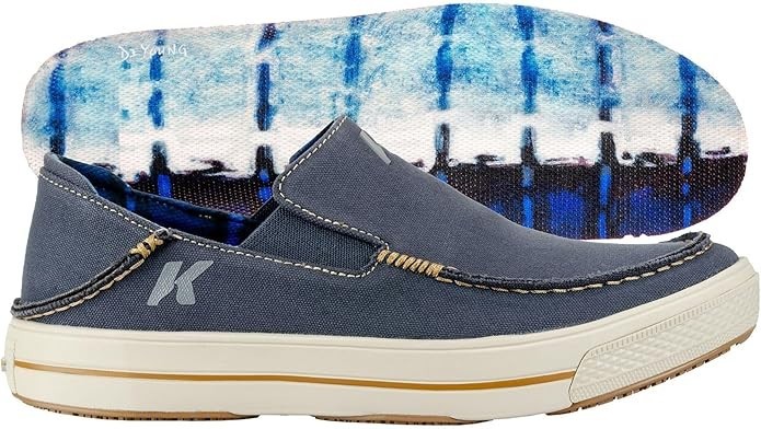 Korkers Fish Moc Marlin w/Fixed Kling-On Deck Soles, Blue, Size 15