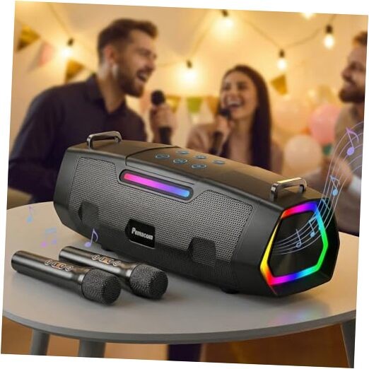 60W Hi-Fi Loud Sound Karaoke Machine - Portable Karaoke Speaker with 2