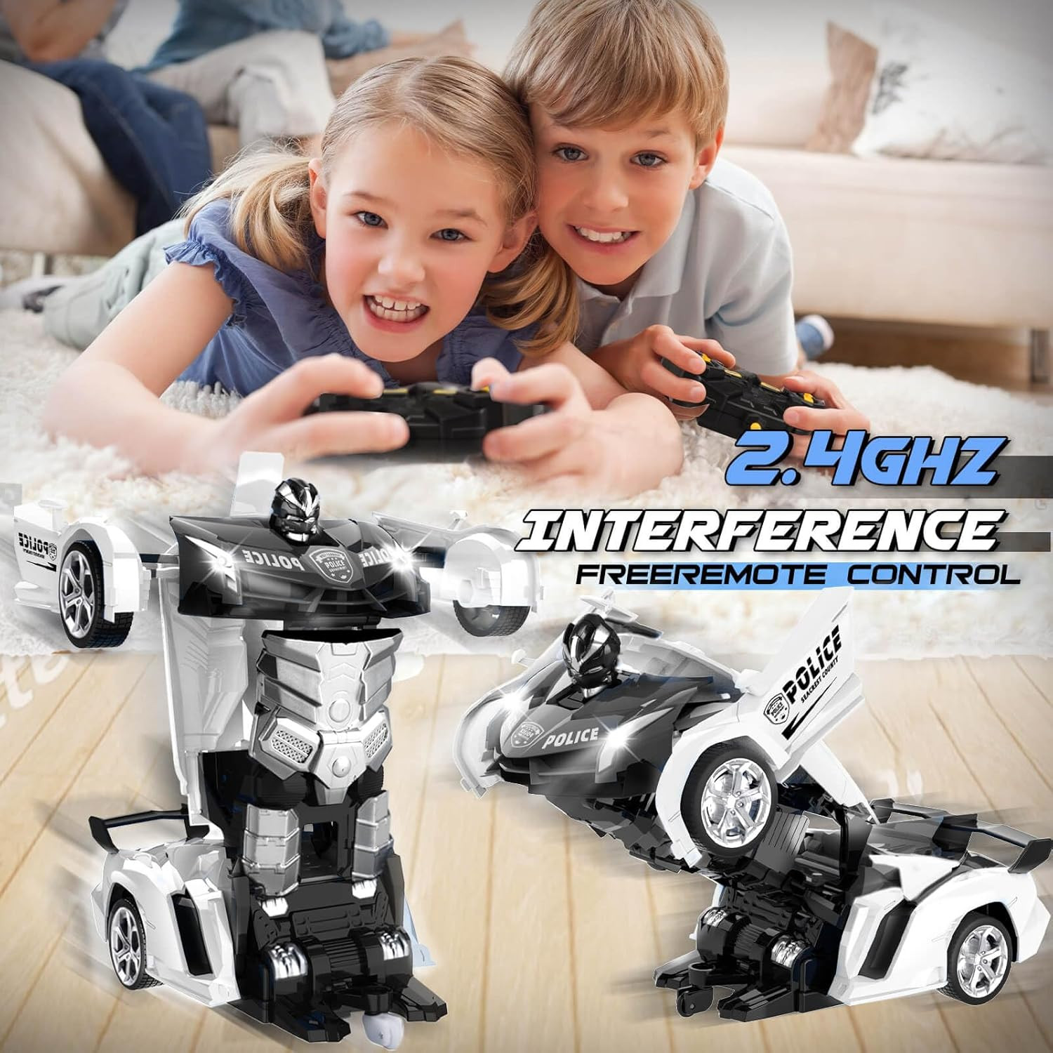 Transform Remote Control Car - Rc Cars, One-Button Transforming, 360° Rotation D