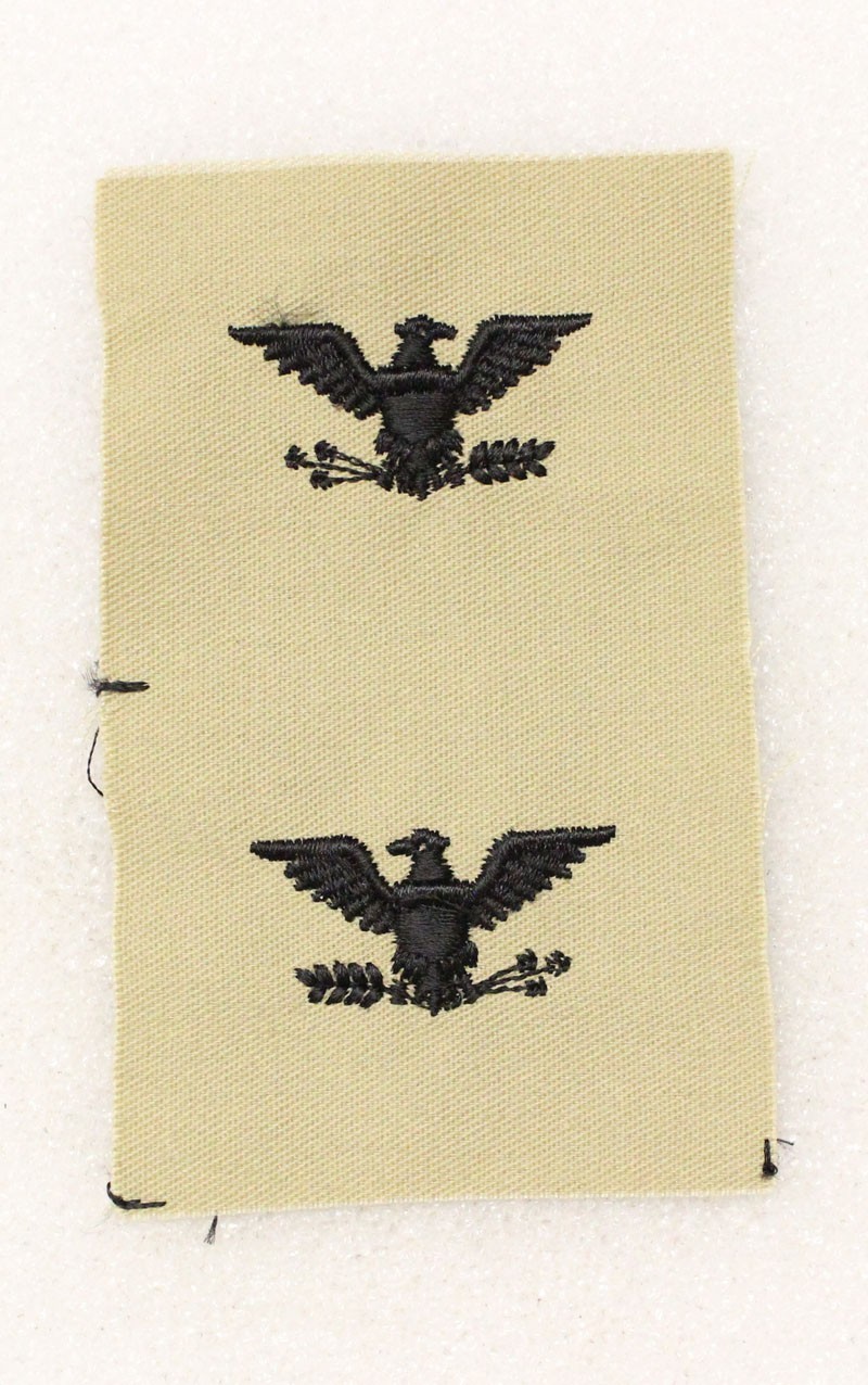 Cloth Military Rank 027: Army Colonel, pair - subdued on khaki