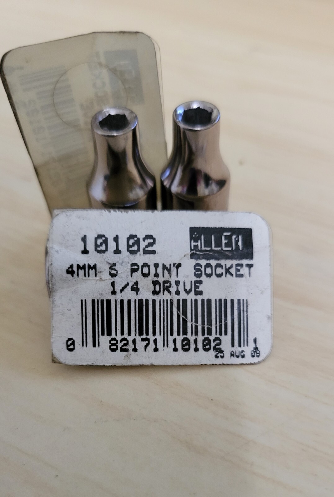 PAIR OF (2) #10102 ALLEN 4MM 6 POINT 1/4" DR. SOCKETS NEW
