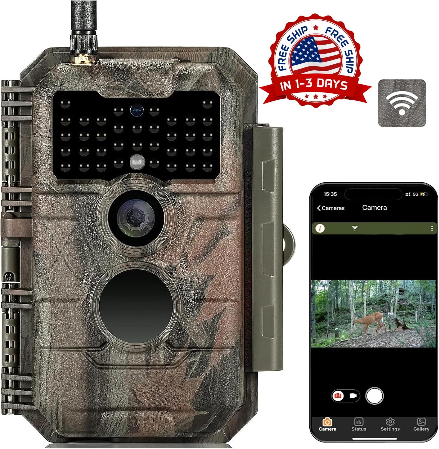 Cámara De Seguimiento WiFi De 48 MP Y 1296P Para La Vida Silvestre De Ciervos