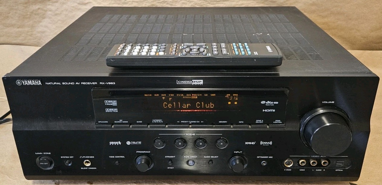Yamaha RX-V663 - 7.2 Ch HDMI Home Theater Surround Receiver + Remote Bundle READ
