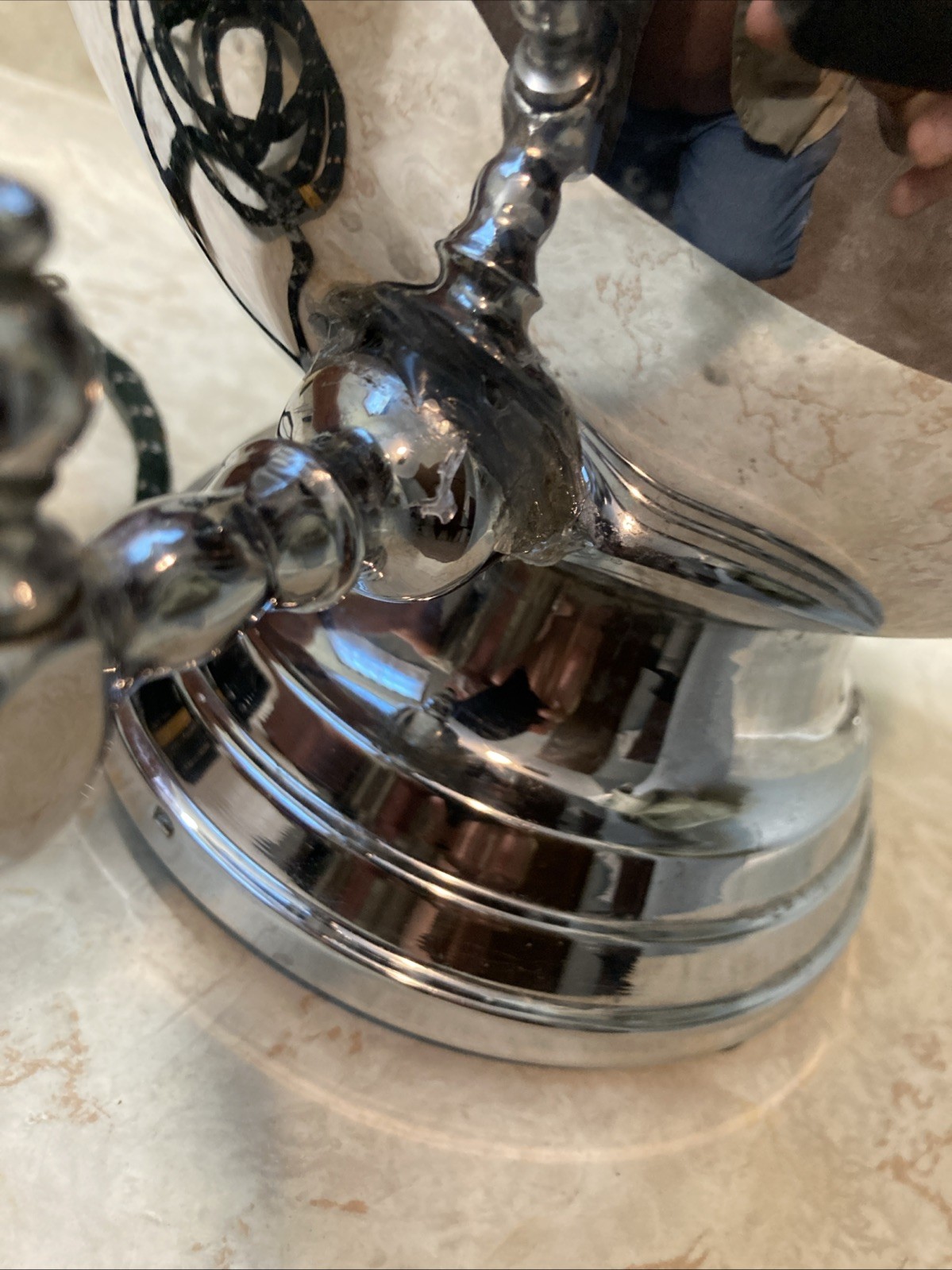 Vtg La Belle Silver Co. Chrome Ball Shape Electric Coffee Pot Urn 1955A Working
