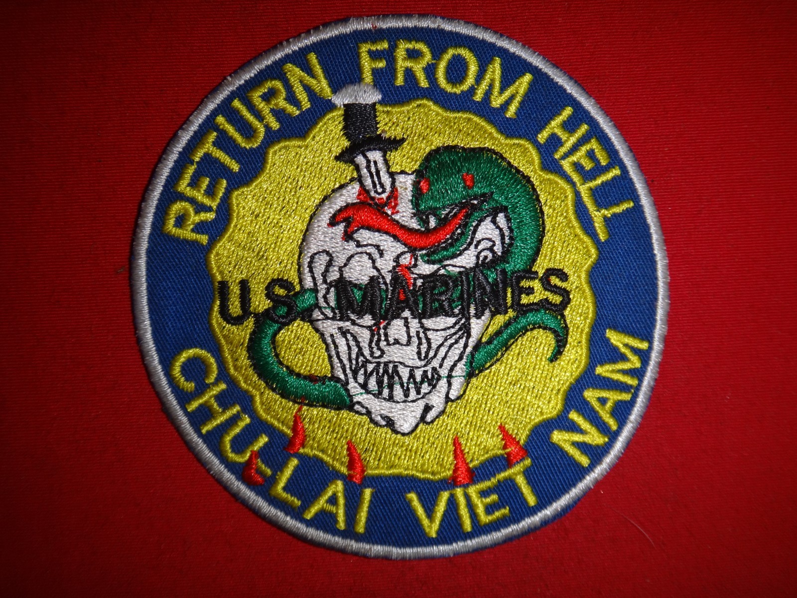 Vietnam War Patch USMC Marines RETURN FROM HELL, CHU LAI VIETNAM
