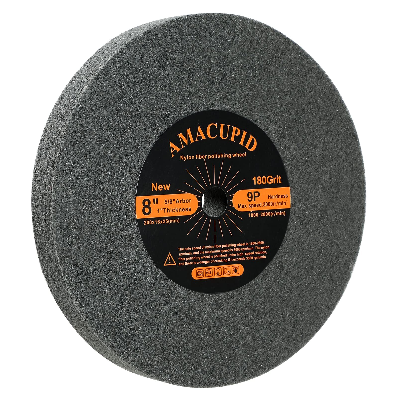 8 Inch Deburring Nylon Fiber Wheel for Bench Grinder - Stainless Polishing