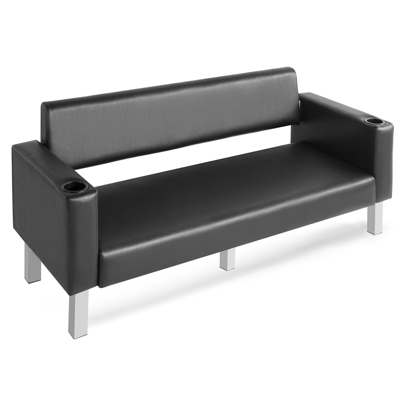 Guest Reception Waiting Room Chair Barber Shop Salon Bench Office Sofa (Black)