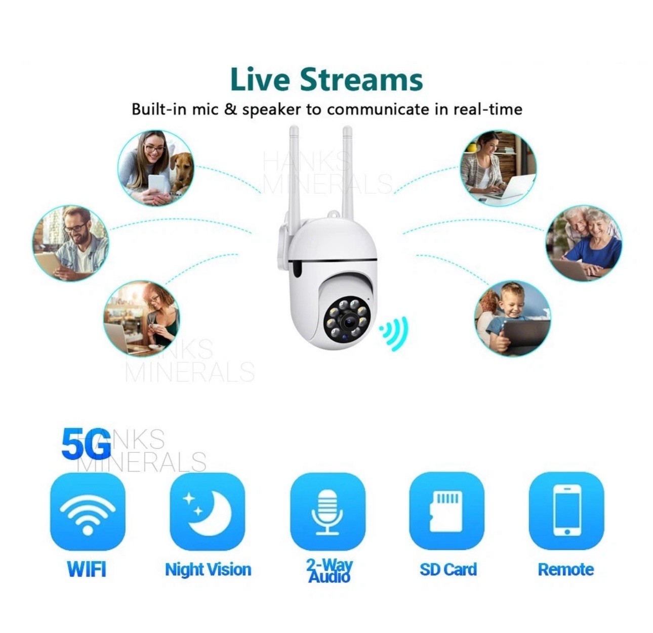 4-Pack Wireless 5G WiFi Security Camera System Smart Outdoor Night Vision 1080P