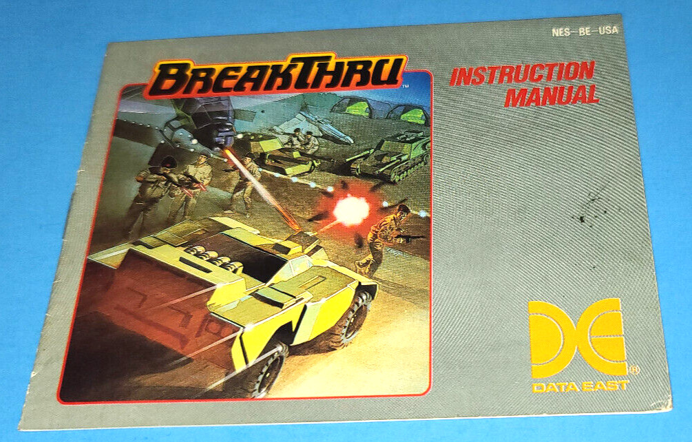 Breakthru Nintendo NES, 1987 ORIGINAL Cartridge MANUAL Booklet ONLY