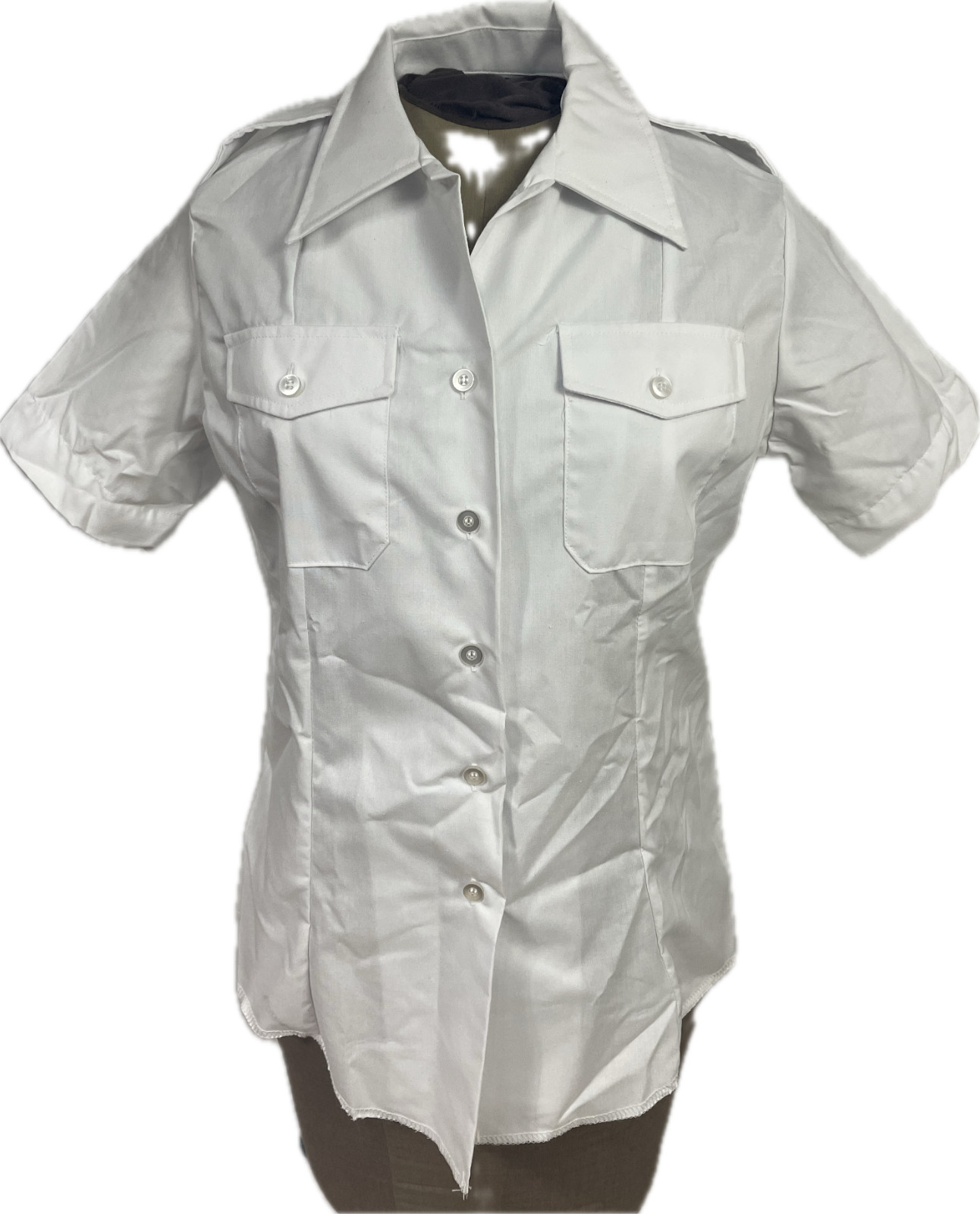 NEW US Navy Officer / CPO Women's Dress White Short Sleeve Shirt 32B - 13N USN