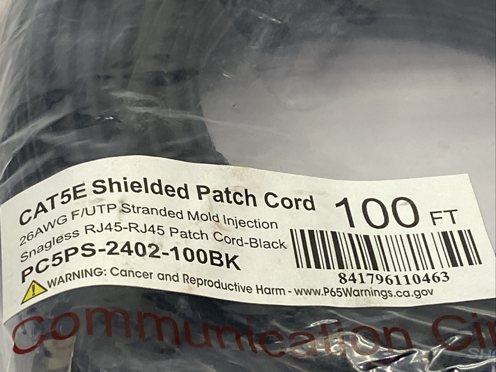 PC5PS-2402-100BK CAT5E Shielded Patch Cord 100ft