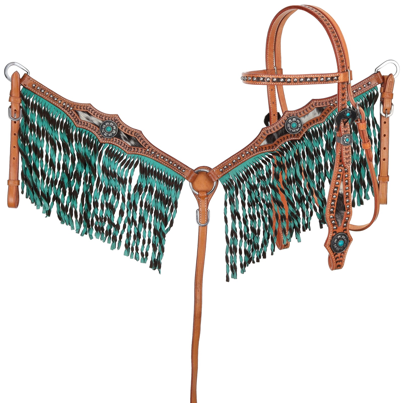 Showman Wrangler Twist Browband Headstall & Breast Collar Set