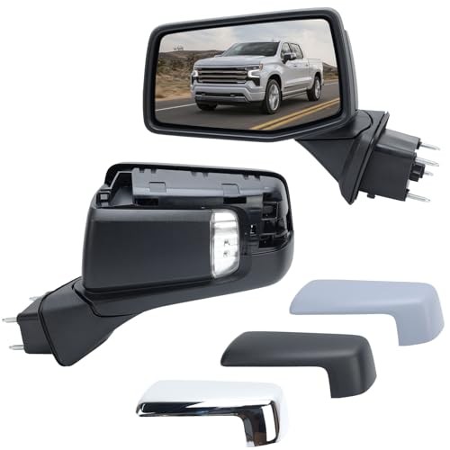 Left Driver Side Mirror Compatible with 2019 2020 2021 2022 Left-7 Pins Black
