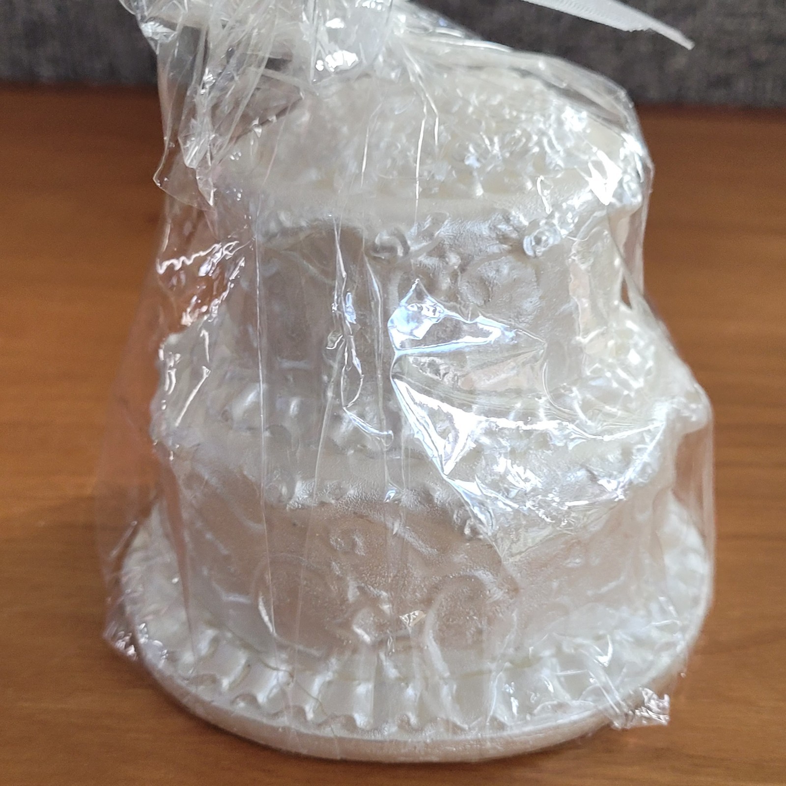 Wedding Cake Candle White Round Cake 3 Tier 3.5"H x 3.75" Base