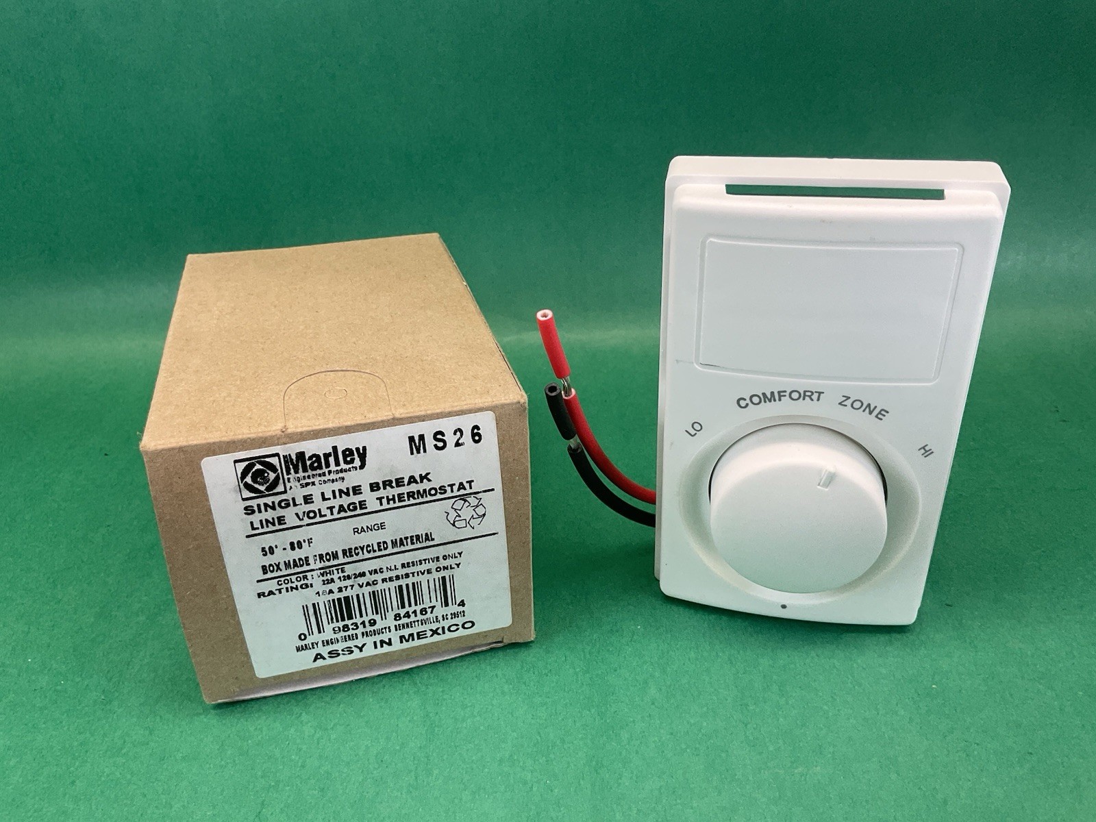 MARLEY ELECTRIC HEATING MS26 SINGLE LINE BREAK LINE VOLTAGE THERMOSTAT - New