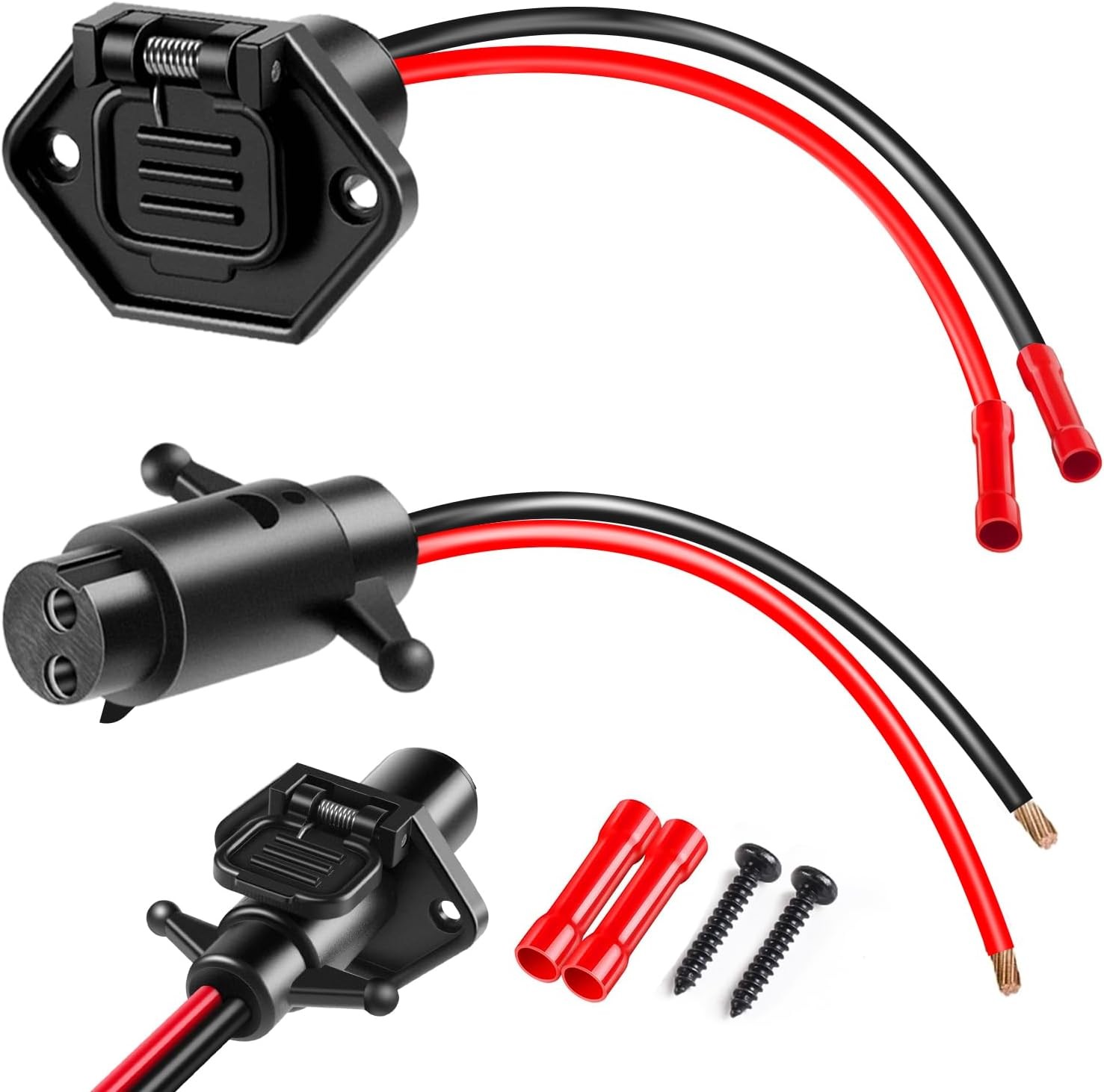 Trolling Motor Plug and Receptacle 12V-24V 8 GA 2 Wires, Minn Kota Marine Boat