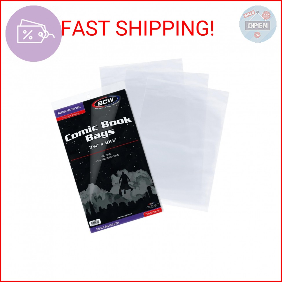 BCW Thick Silver Age Comic Bags - 100 ct | Archival Quality, Acid-Free Protectio