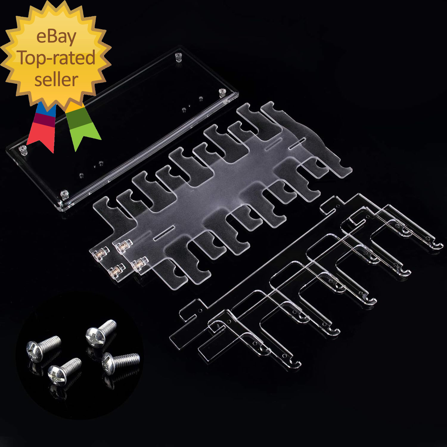 2 Row Sunglasses Rack Holder Glasses Display Stand Transparent