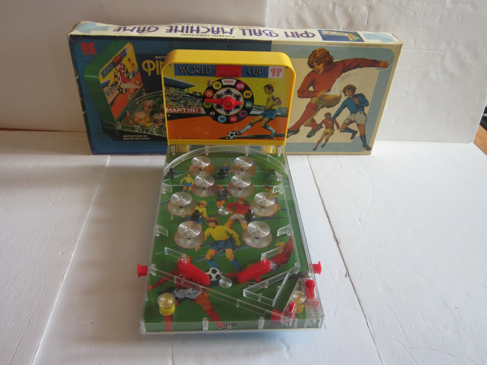 RARE Vintage 1978 Table Top Pinball Soccer World Cup with Box - Working