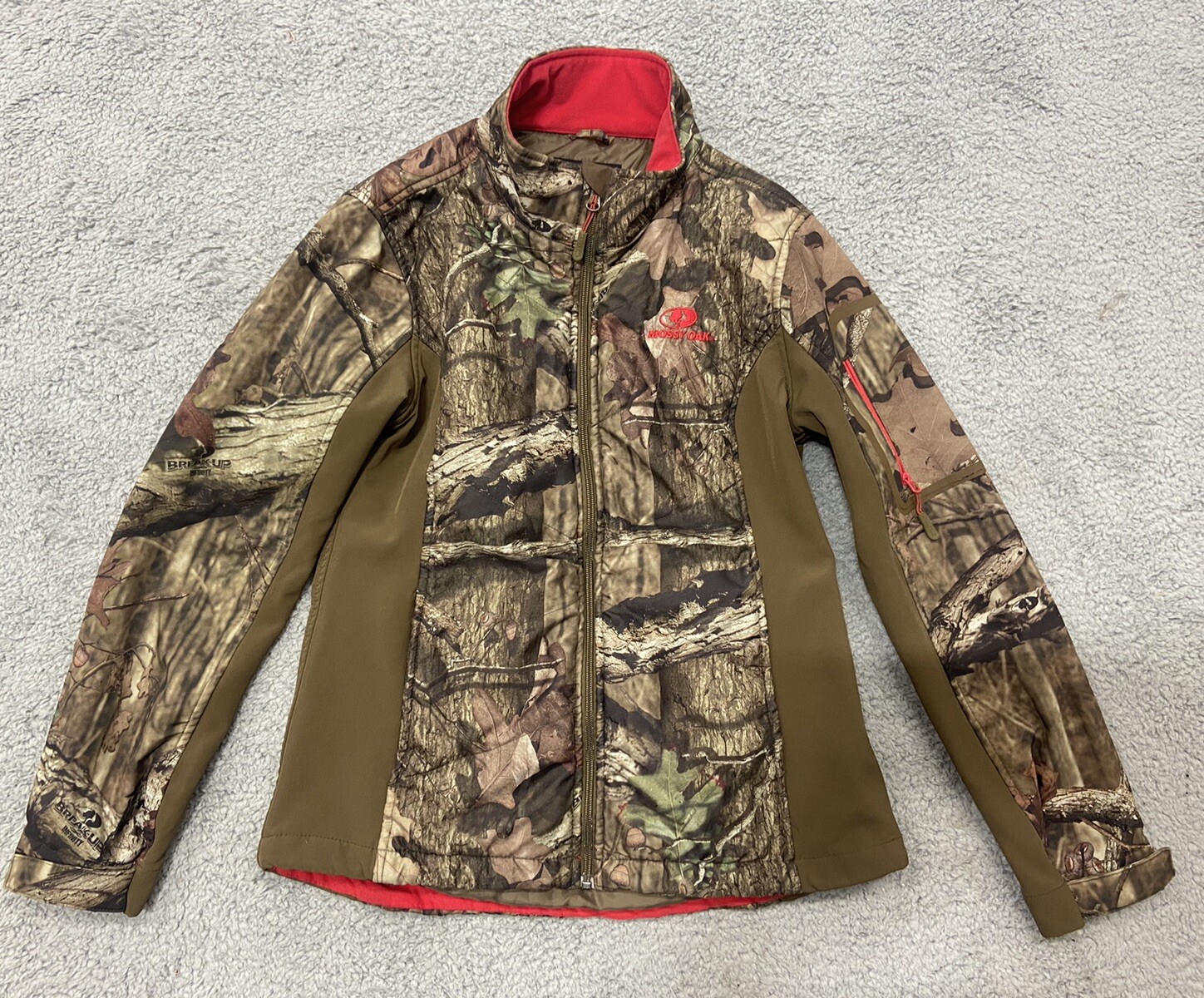 Mossy Oak Jacket Coat Break Up Infinity Womens Large Medium Camouflage Front Zip