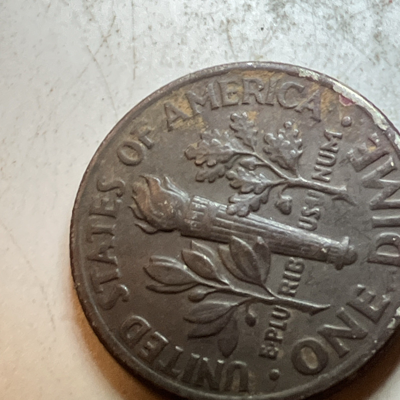 1994 D Improperly Annealed Dime Error Brown Copper Color