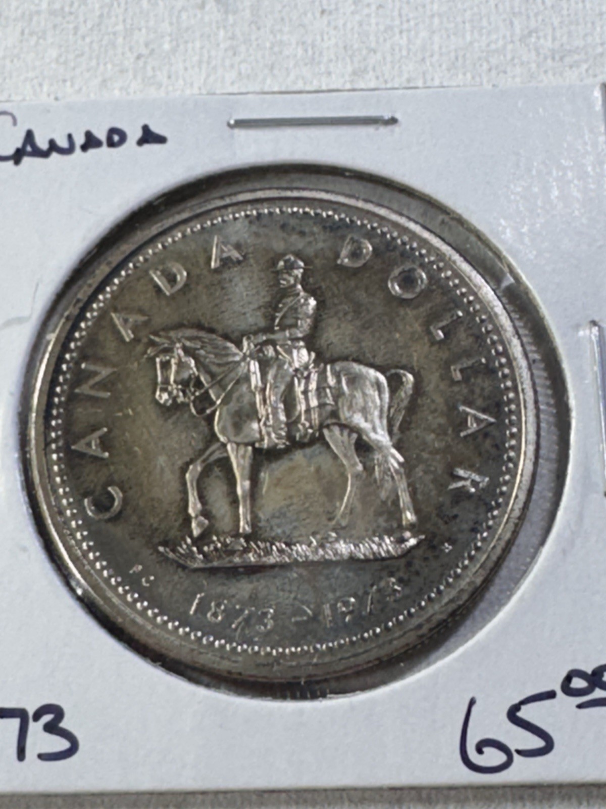 1973 Canada 1 Dollar Silver Coin Royal Canadian Mounted Police