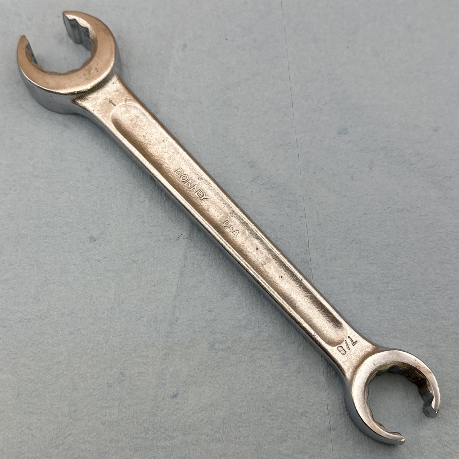 Excellent Vintage BONNEY RF55A Flare Nut Line Wrench 1” x 7/8" USA HVAC