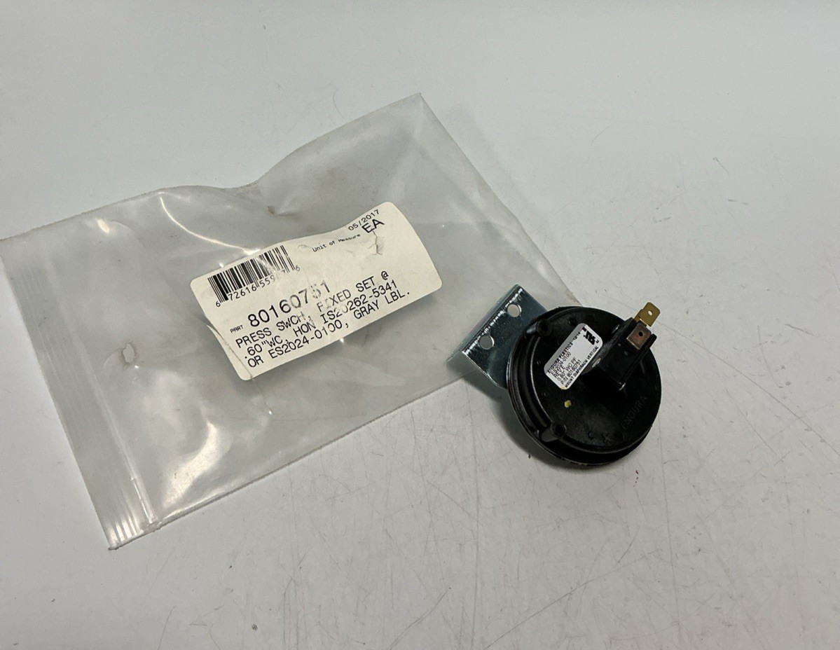 NEW, BURNHAM, 80160751, PRESSURE SWITCH, 60" WC. (24J-1)