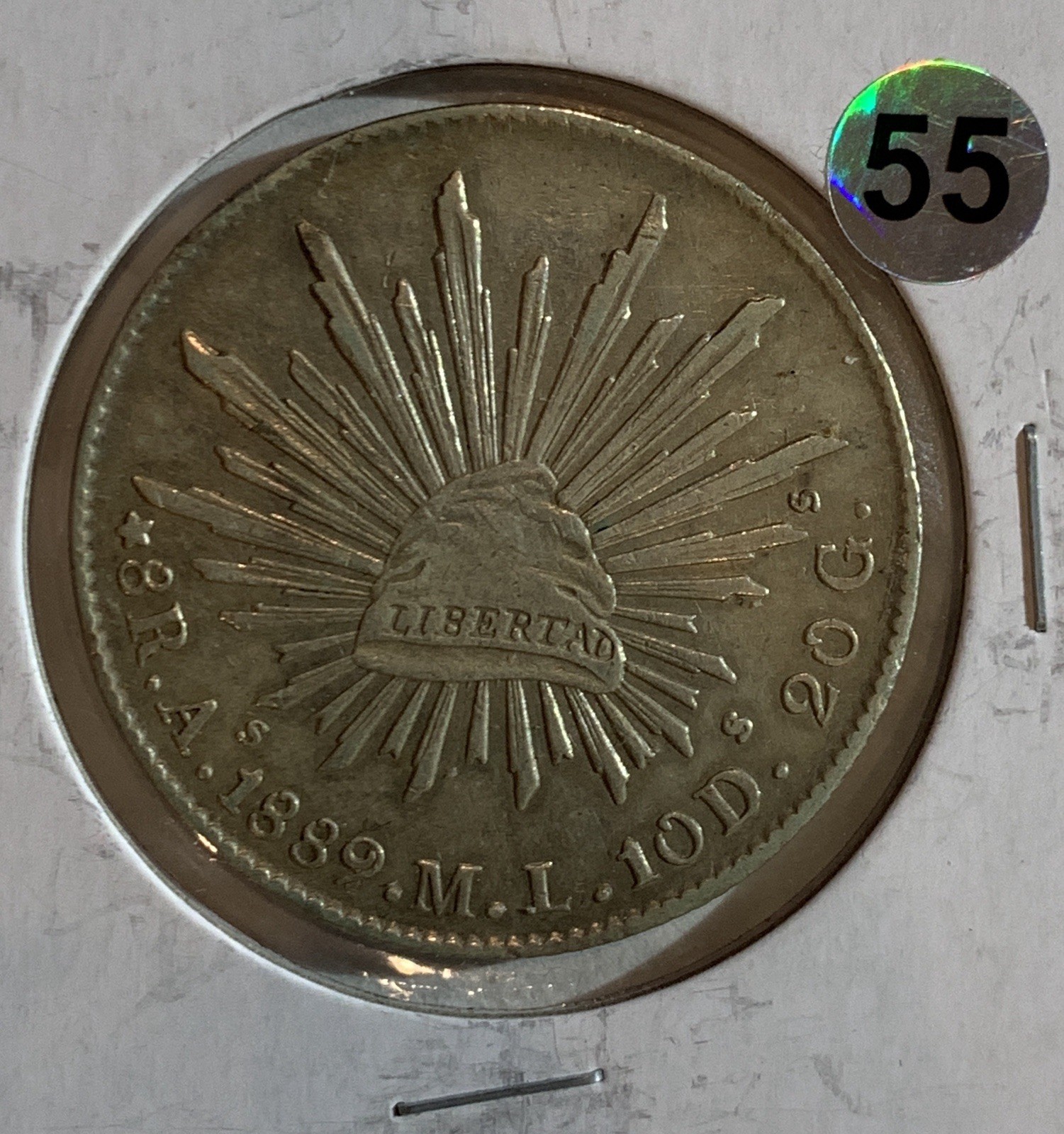 💥1889 AS MEXICO 8 REALES SILVER COIN, XF⭐