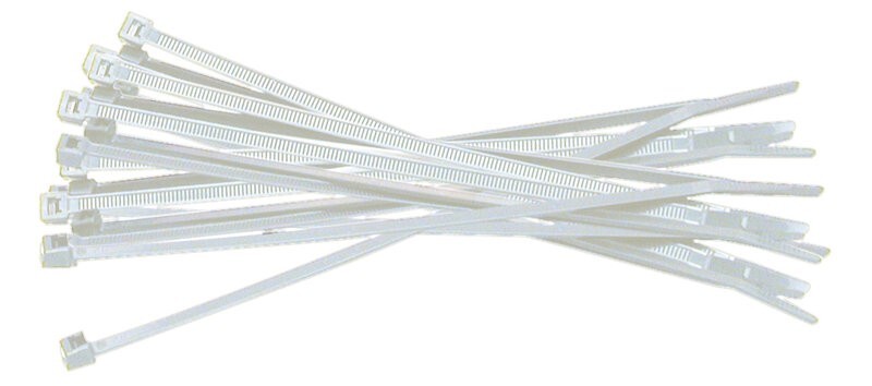 200 Pack - 5.9" Cable Ties , White , UV Weather Resistant , 50LB , 4.8X150MM, UL