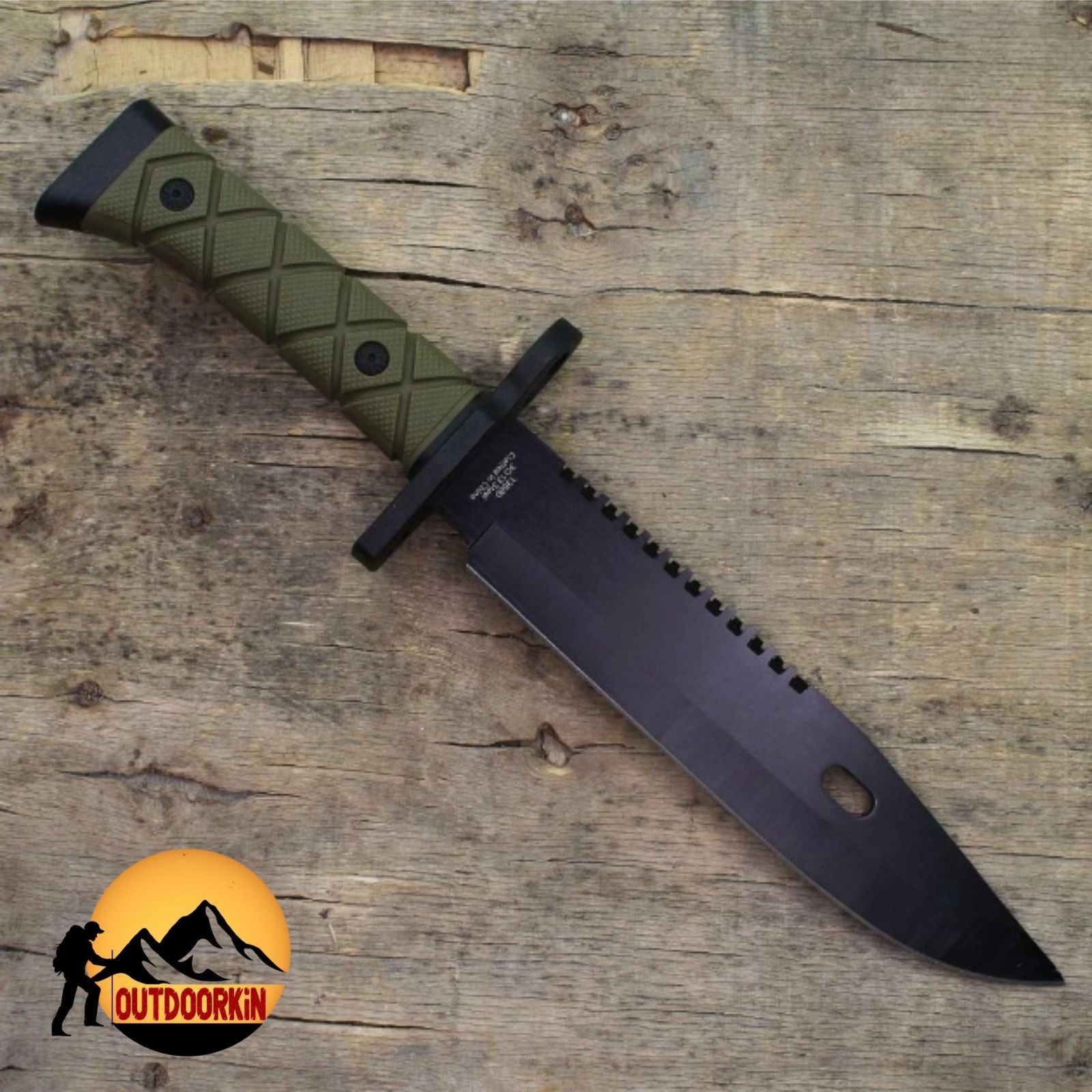 Combat SURVIVAL Military Tactical BOWIE Hunting Fixed Blade Knife + Sheath 13.5"