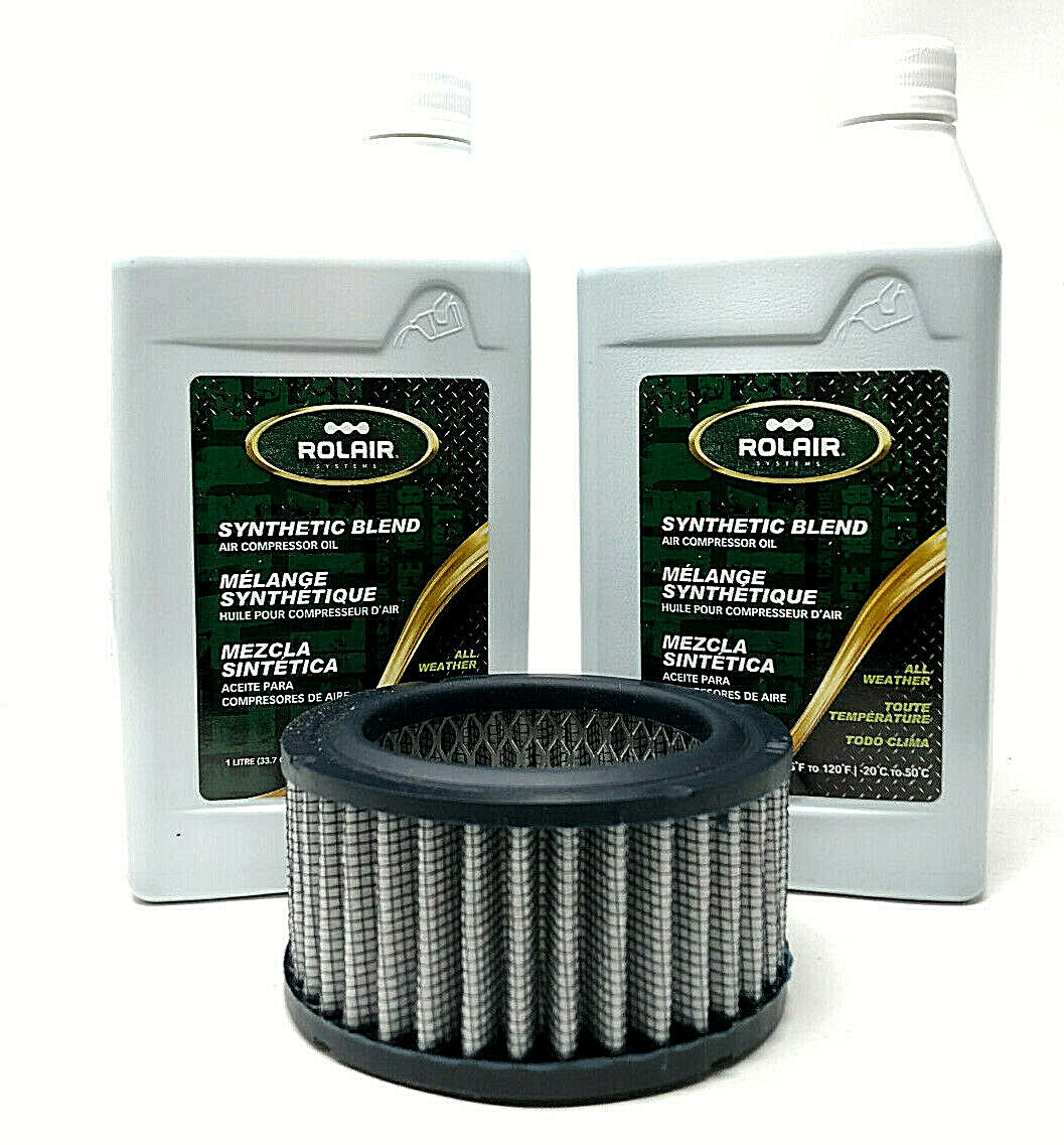 ROLAIR K30 Air Compressor Maintenance Kit With Synthetic Oil & Air Filters