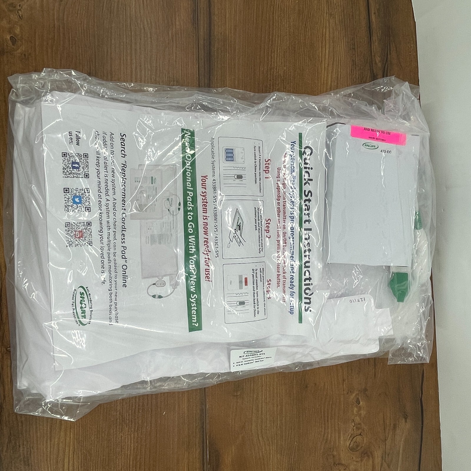 Smart Caregiver Corporation Cordless Bed Exit Monitoring System Alarm 433BR1SYS